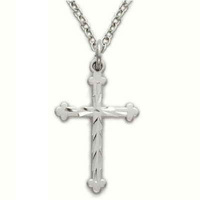 Ladies Cross Necklace Sterling Silver w/18" Chain - Boxed