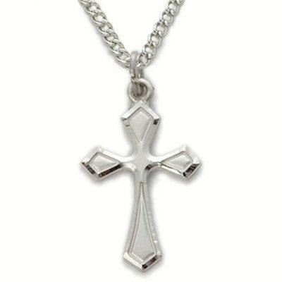 Ladies Cross Necklace Sterling Silver w/18" Chain - Boxed