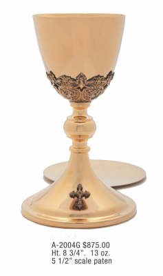 24K Gold Plated Chalice w/Paten