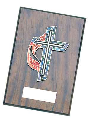 United Methodist Cross Plaque