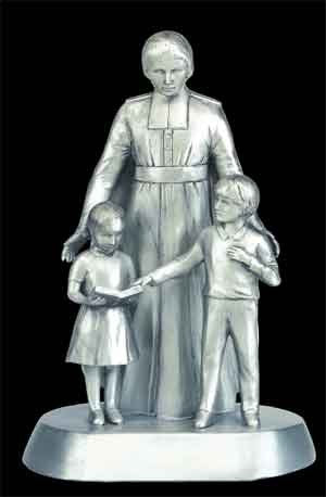 9 1/2 inch St.John Baptist De La Salle Statue - Pewter