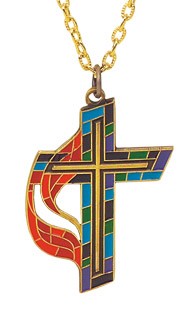 United Methodist Church Stained Glass Cross