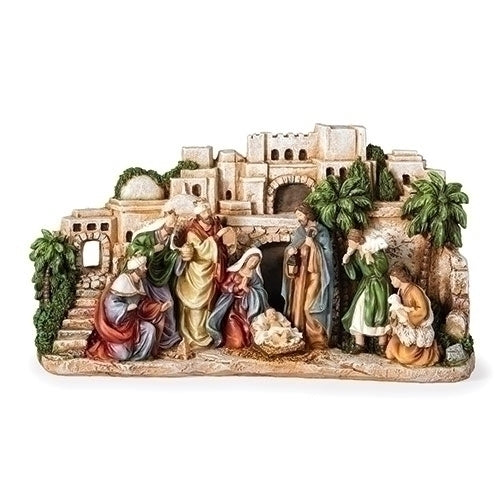 Town Scene w/Nativity