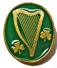 Irish Harp & Shamrock Lapel Pin