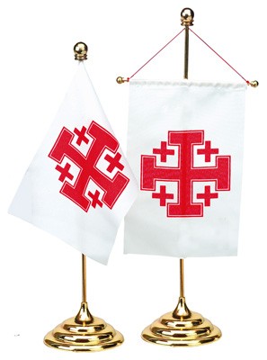 Jerusalem Cross Banner Desk Flag