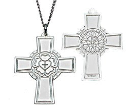 Luther Rose Pectoral Cross - Sterling Silver