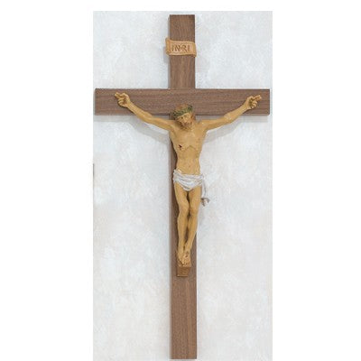 24" Walnut-Italian Corpus Crucifix