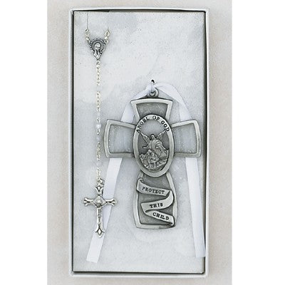 Guardian Angel Cross and Rosary Set