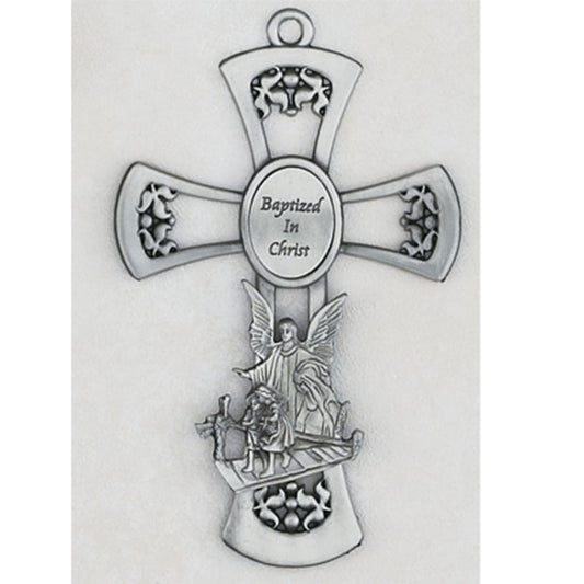 Pewter Guardian Angel Cross