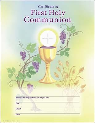 First Communion Certificate