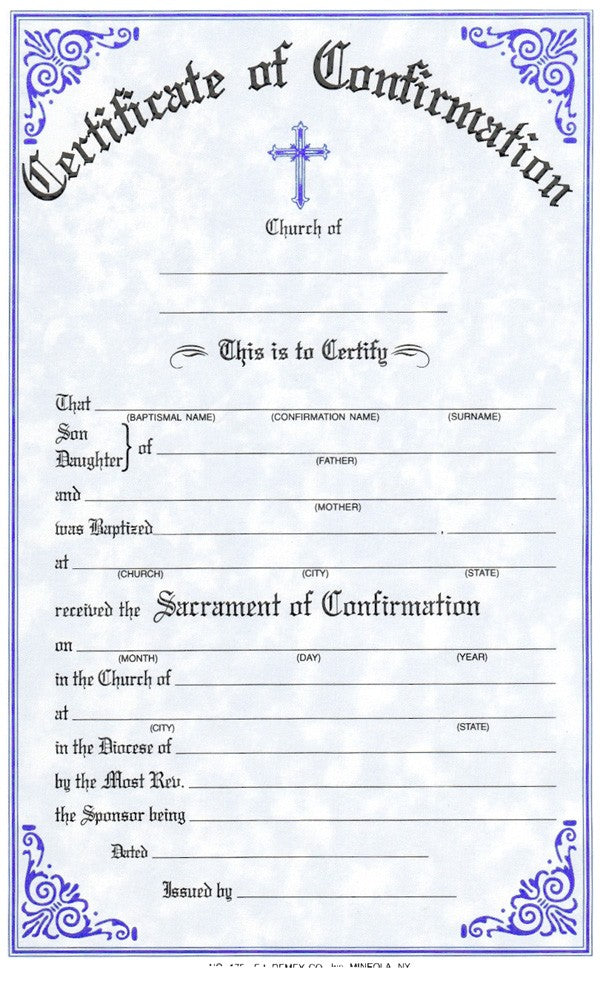 Confirmation Certificate