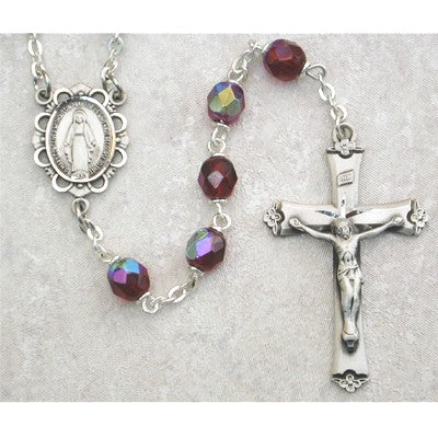 6mm Sterling Silver Garnet/January Rosary