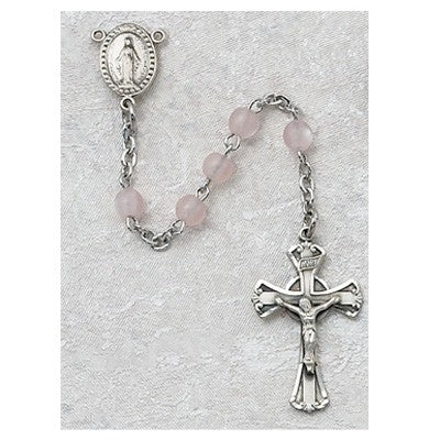 3mm Pink Glass Children's Rosary