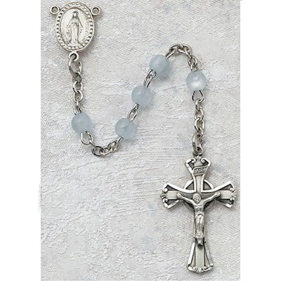 3mm Sterling Silver Blue Pearl Children's Rosary