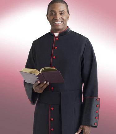 Cassock - Black w/Scarlet piping