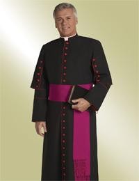 Cassock - Black w/Scarlet piping