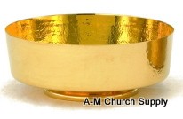 24K Gold Plated Footed Communion Bowl - 500 Host