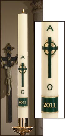 Emerald Cross Paschal Candle