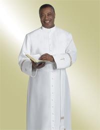 Cassock - White w/Gold trim