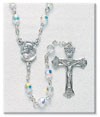 5mm Swarovski Crystal  Sterling Silver Rosary - Boxed