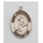 St. Christopher Sterling Silver Soccer Medal w/24” Chain – Boxed