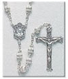 6mm Sterling Silver Straight Fancy Rosary - Boxed