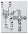 7mm Sterling Silver Plain Rosary - Boxed