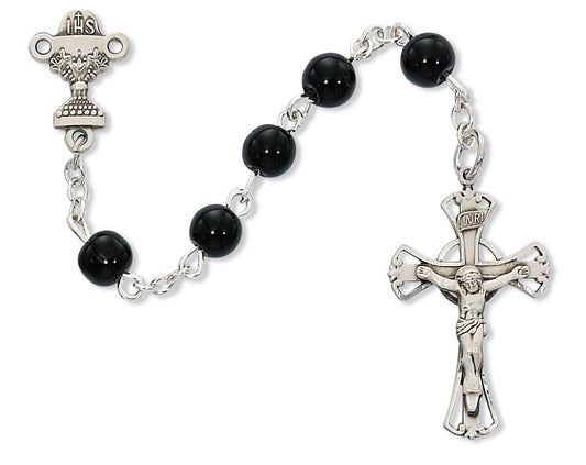 Black Glass Rosary