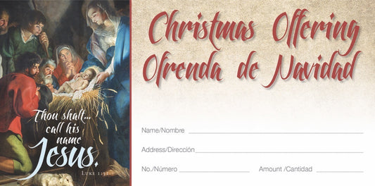 Christmas Old Masters Bilingual Offering Envelope