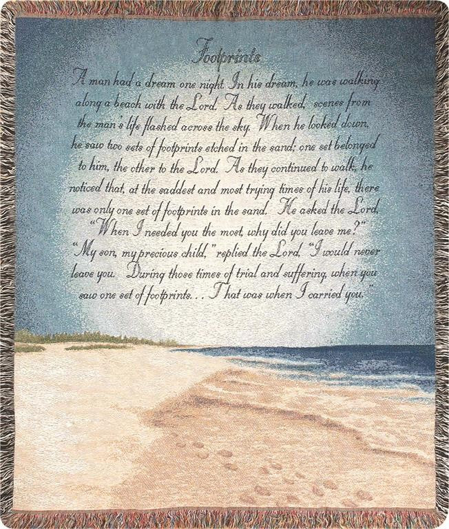 Footprints in the Sand Tapestry Throw