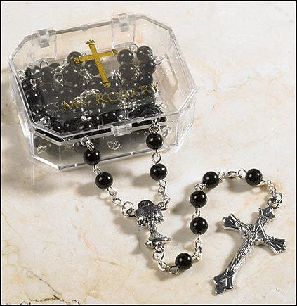 First Communion Rosary-Black