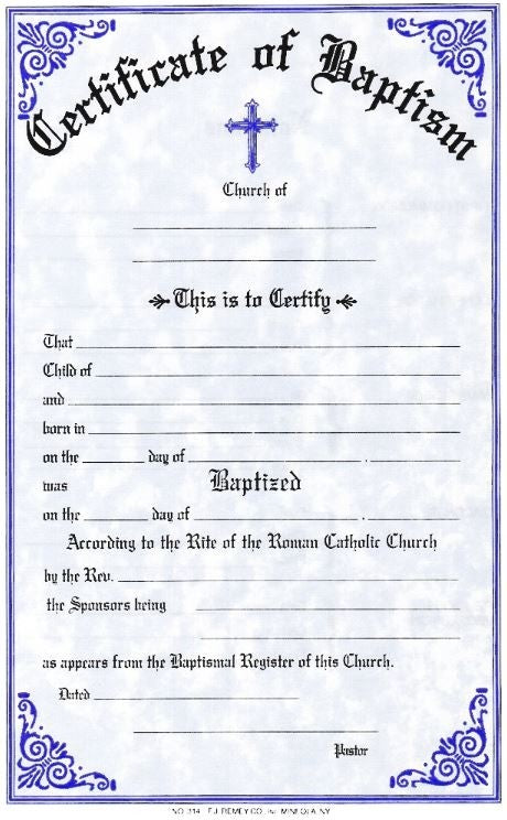 Baptism Certificate