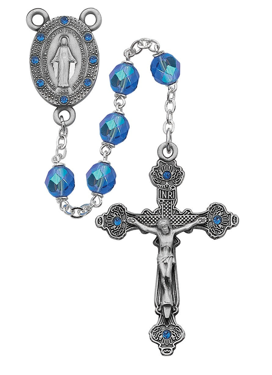 Blue Rosary w/Blue Stones