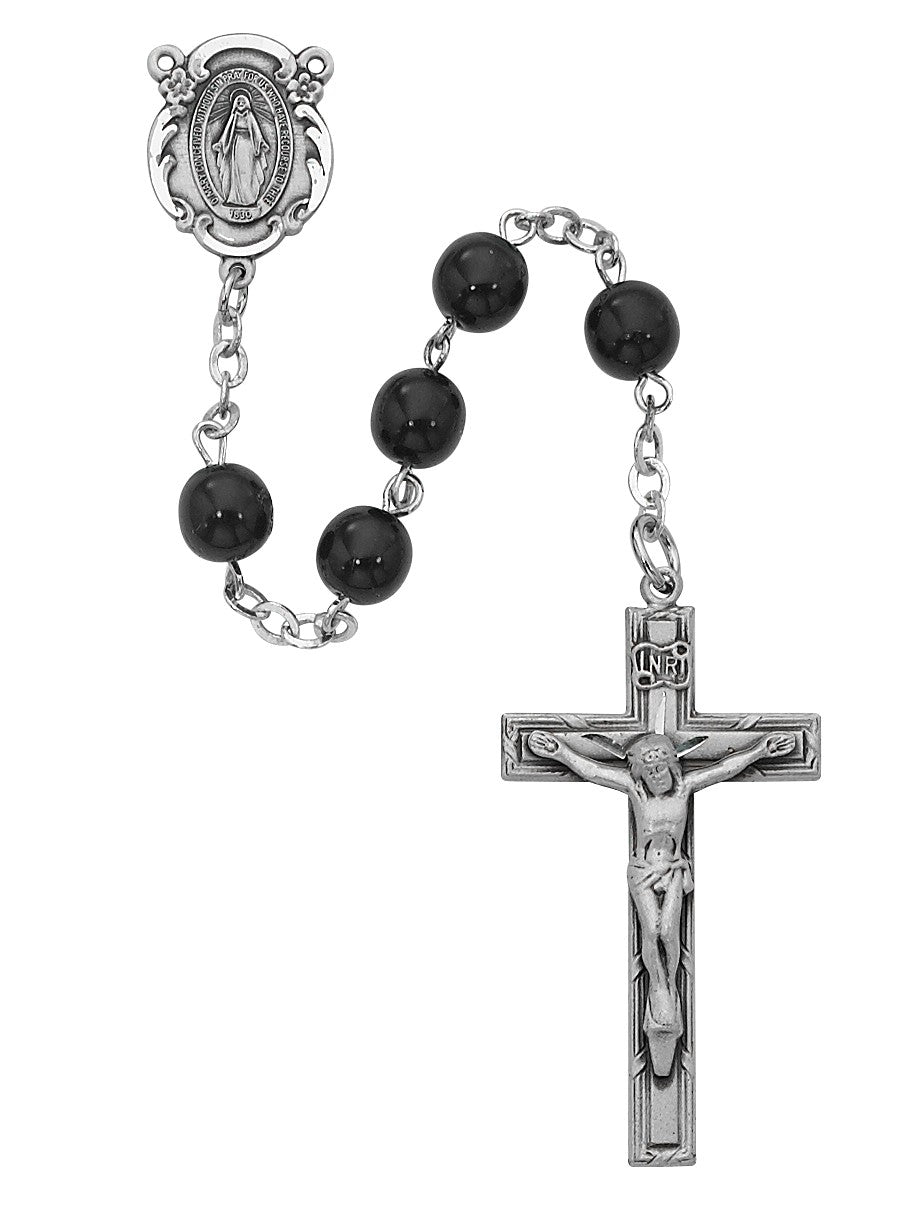 Black Glass Rosary