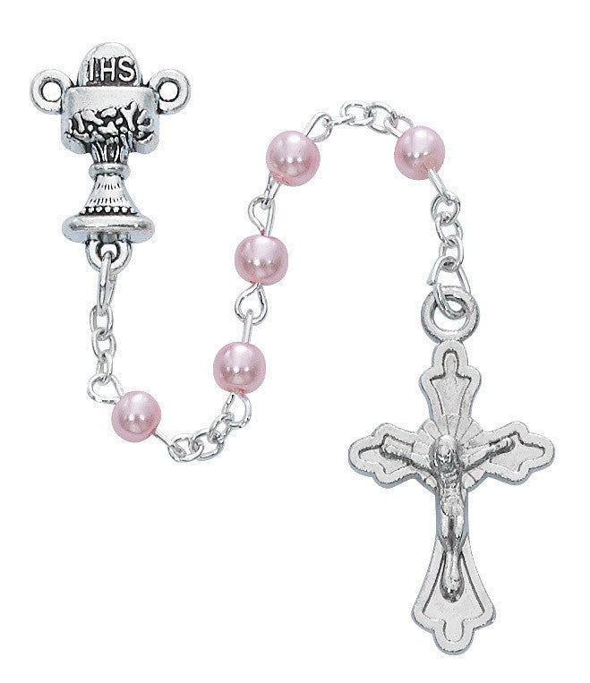 Pink Pearl Communion Rosary