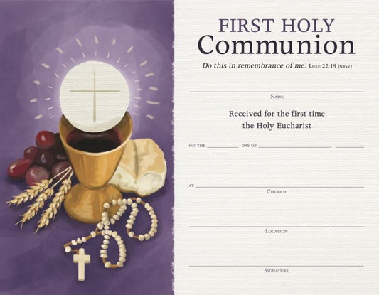 First Communion Certificate