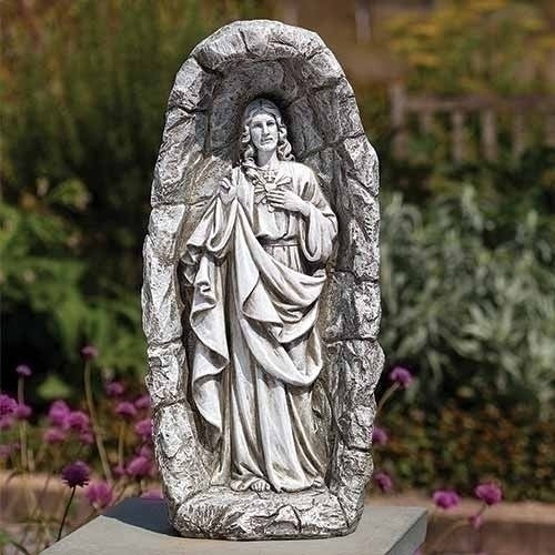 LED Solar Sacred Heart Statue