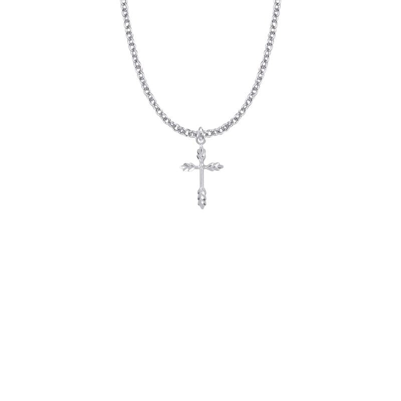 Sterling Silver Wheat Cross Necklace