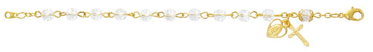 Gold Plated Crystal Rosary Bracelet