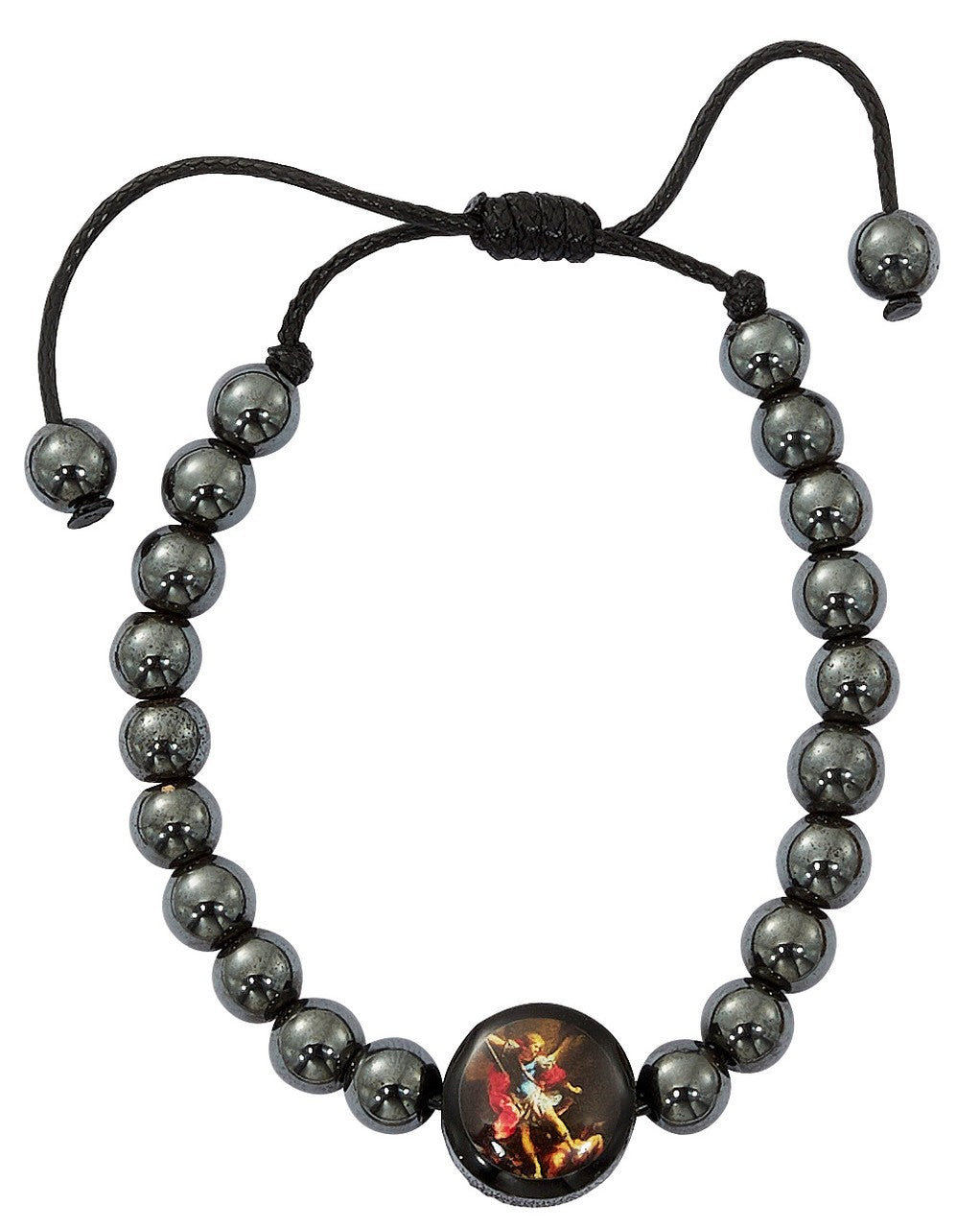 Hematite Adjustable St. Michael Bracelet