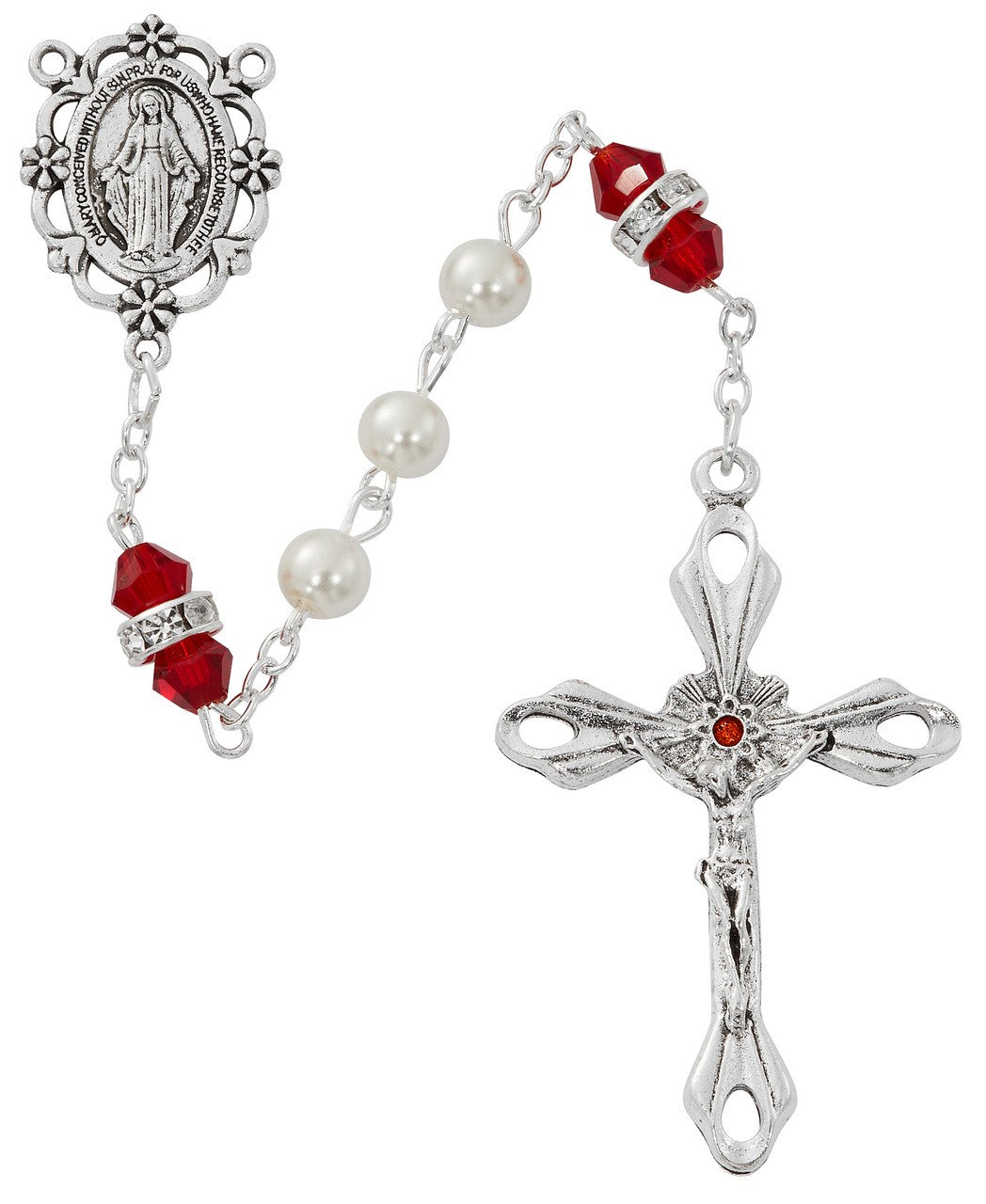 Pearl Garnet Rosary