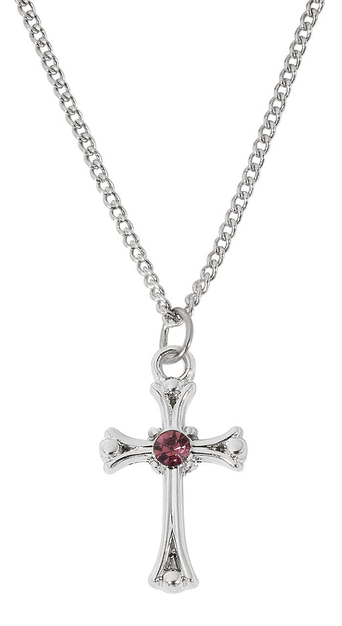 Dark Amethyst Cross w/Chain