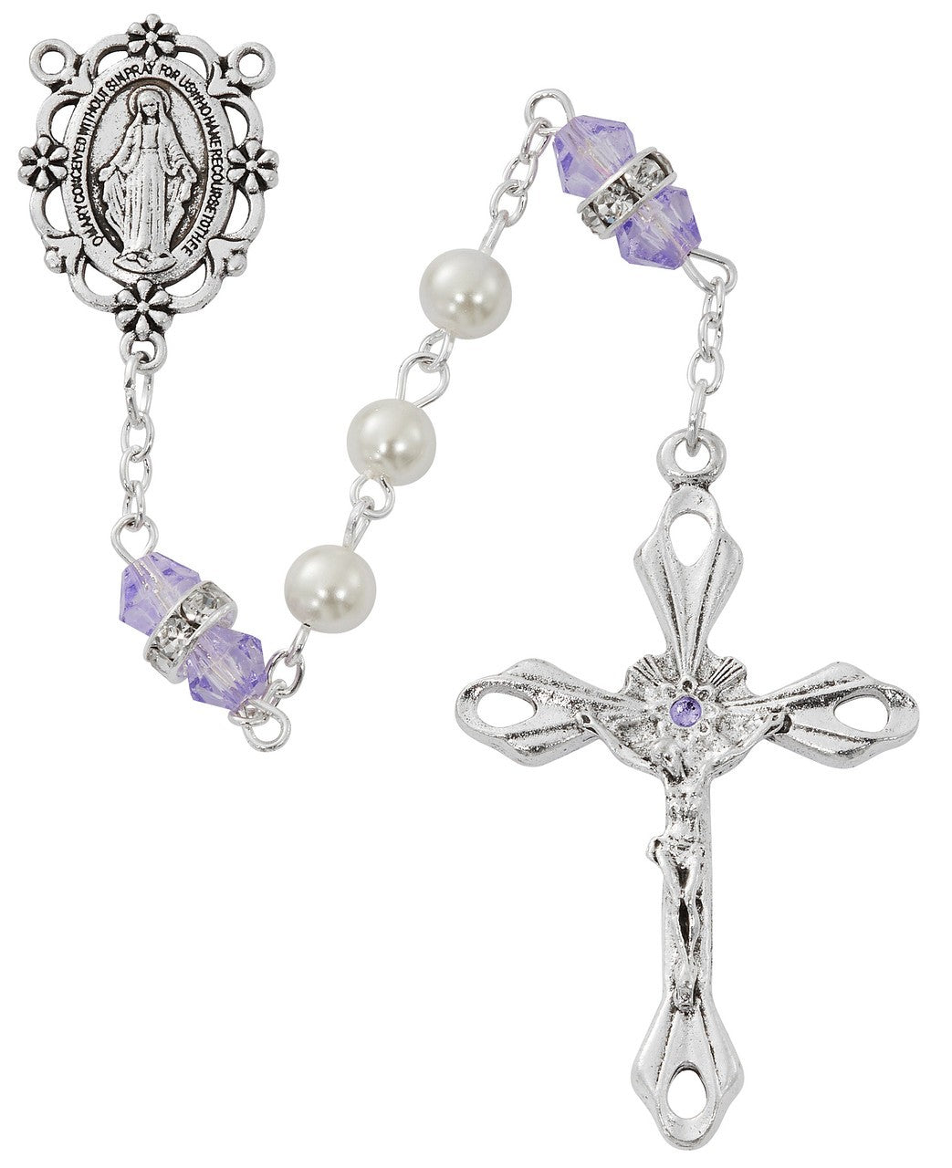 Pearl Light Amethyst Rosary