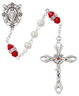 Pearl Ruby Rosary