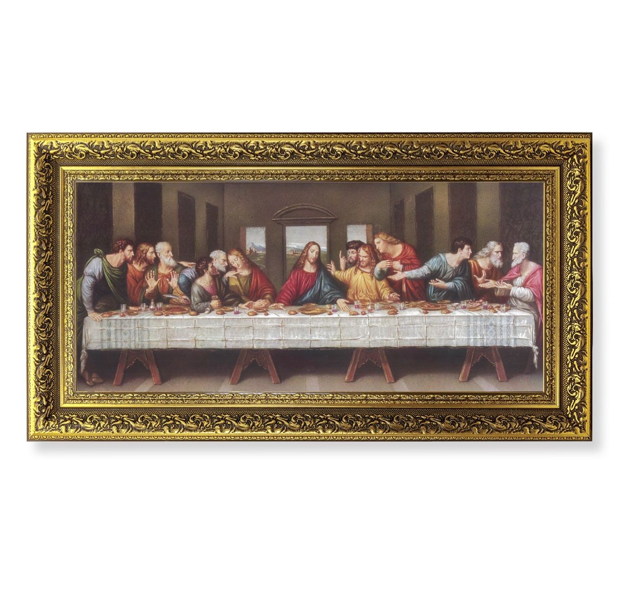 Last Supper Print with Gold Leaf Wood Frame