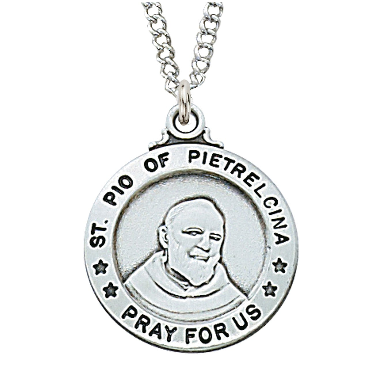 St. Padre Pio Sterling Silver Medal