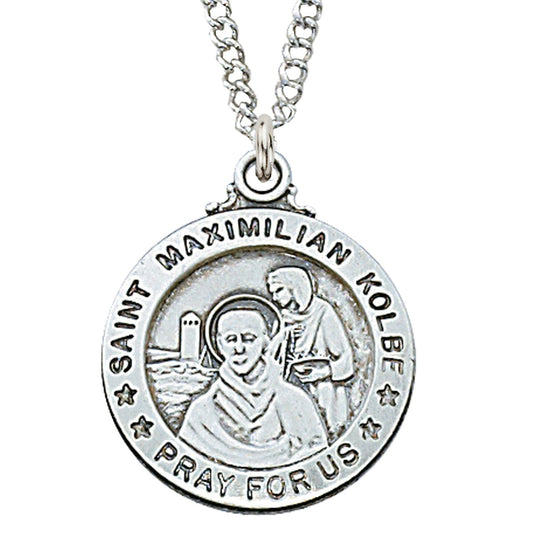 St. Maximilian Kolbe Sterling Silver Medal