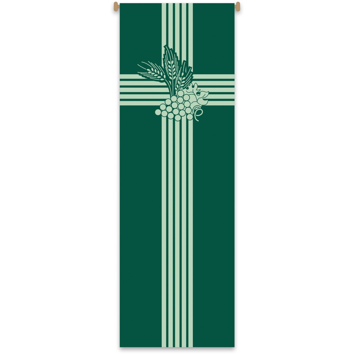 Eucharistic Symbol:  Wheatstocks and Grapevines Banner