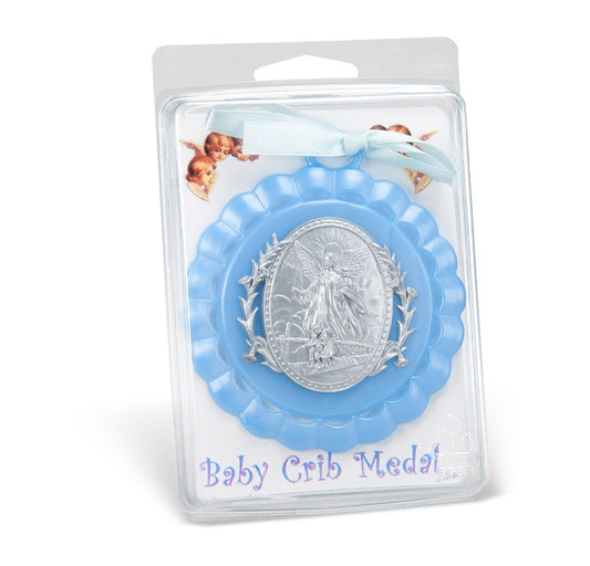 Blue Guardian Angel Crib Medal