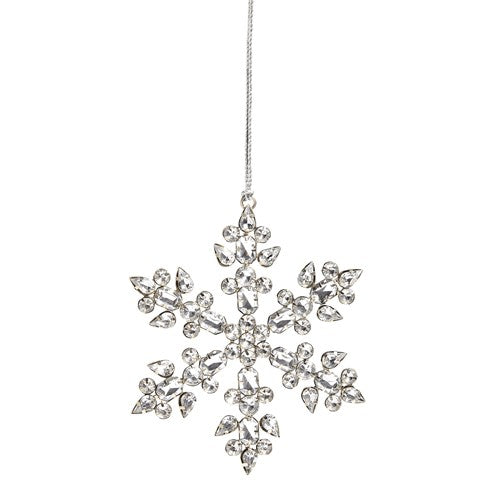 Silver Jeweled Snowflake Ornament